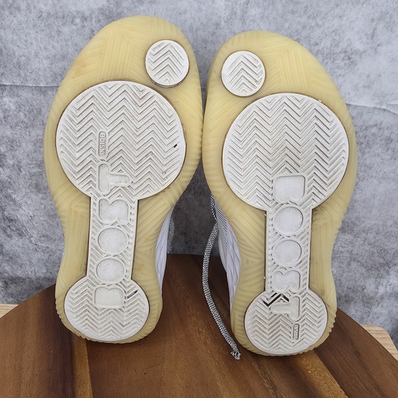 Adidas Pro Boost Mid Basketball Shoes Boys 5.5 White Silver Sneakers FW9511 - Picture 10 of 11